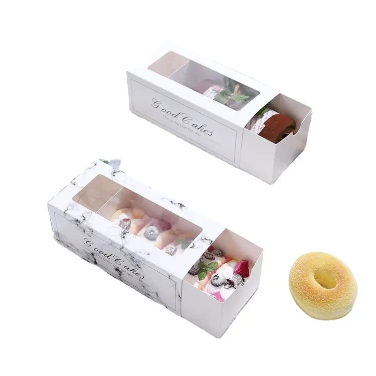 Factory Price Valentine's Day Cake Towel Roll Box Macaron Pastry Box Drawer Packaging Box for Dessert cake