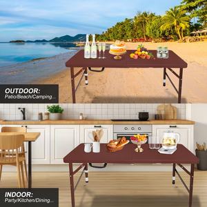 Mesa Plegable Rectangular Impermeable <span class=keywords><strong>de</strong></span> Plástico con Marco <span class=keywords><strong>de</strong></span> Hierro Portátil para Exteriores, para Fiestas y Filas - Product Image 2