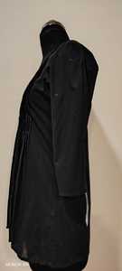 Abaya pour femmes en bleu marine brodée avec un motif floral, manches trois-quarts, coupe ample, longueur midi, robe en coton modeste pour tous les jours - Product Image 3