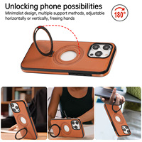 Étuis de téléphone de support d'anneau magnétique en cuir d'affaires de haute qualité pour Iphones 15 14 13 Pro Max housse de protection