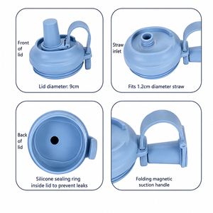 Botella de agua con pajita de Tritán de 850 ml, nueva, con orificio grande para té de burbujas, asa magnética portátil, para BOBA - Product Image 4