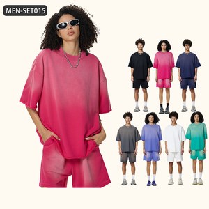 Custom Logo Tracksuits <b>Men</b> Suits <b>Short</b> Sleeve Crew Neck Cotton 100% T Shirt Jogger <b>Shorts</b> Running <b>Men</b> <b>Shorts</b> Sets - Product Image 2