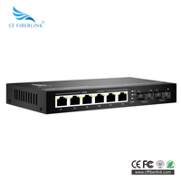 8 Bağlantı Noktalı 10/100M Çok Modlu Çift Fiber SC Medya Dönüştürücü IP Desteği 1.6Gbps Anahtarlama Kapasitesi 1.2Mpps Tampon Bellek LED Kablosuz