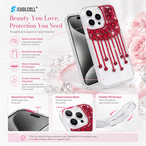 เคสโทรศัพท์มือถือ KingSoul พรีเมียมหรูหรา ดีไซน์เพชรเต็มตัว วัสดุ TPU+PC+กระจก พร้อมห่วงแม่เหล็กกันกระแทก ตกแต่งด้วยกลิตเตอร์ - Product Image 4
