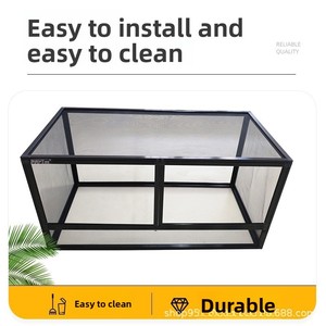 Cage en maille pour animaux de compagnie <span class=keywords><strong>PAYI</strong></span>, style horizontal, en alliage d'aluminium, porte en acrylique, terrarium rectangulaire pour caméléons, ventilé, pour reptiles - Product Image 3