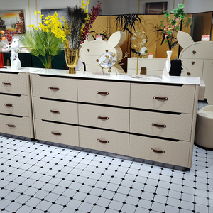 Selle En Cuir Buffet Armoire Simple Moderne Ménage Six Neuf Commode En Bois Massif Haute Chambre <span class=keywords><strong>Lit</strong></span> Avant Armoire - Product Image 5