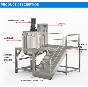 500l-3000l chân không nhũ hóa Máy mỹ phẩm chân không homogenizer Mixer cho dầu gội kem lotion kem kem kem đánh răng Mayonnaise - Product Image 2
