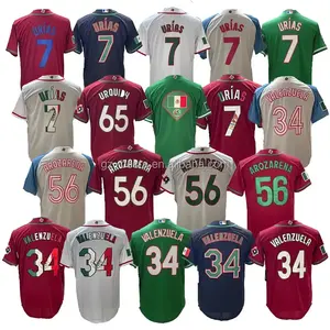 Stitch World Mexico Baseball Jersey Cup 7 Julio Urias 34 Fernando Valenzuela Jersey Green White Black Red Mexico Baseball Jersey