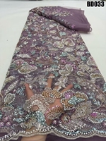 Dernière Nouveauté : Tissu de Luxe Brodé de Paillettes et Perles de Bolivie, Dentelle Française Faite Main de Haute Qualité pour Mariage ou Soirée