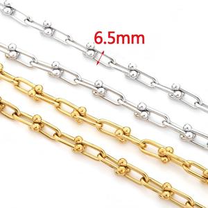 Cadena de Acero Inoxidable Gruesa e Impermeable D617 para Fabricación de Joyería, Cadenas en U Anudadas para Hacer Pulseras, Collares y Pendientes - Product Image 1