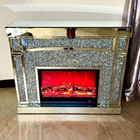Cheminée haut de gamme avec foyer en diamant concassé, multicolore et chauffage pour salon