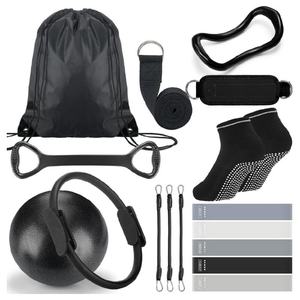 VIGFIT Ensemble de 8 anneaux de Pilates <span class=keywords><strong>pour</strong></span> femmes, équipement de yoga antidérapant <span class=keywords><strong>pour</strong></span> la salle de sport, comprenant une bande de résistance, un sac de base, un <span class=keywords><strong>accessoire</strong></span> de Pilates - Product Image 1