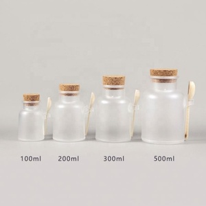 ขวดเกลืออาบน้ำคุณภาพสูง ขนาด 100 มล. 200 มล. 300 มล. 500 มล.  ขวดบรรจุภัณฑ์เครื่องสำอางแบบฝ้า ABS สำหรับใส่แป้งพอกหน้า พร้อมช้อนไม้ - Product Image 6