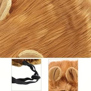 Costume da Leone Realistico e Divertente per <span class=keywords><strong>Cani</strong></span>, Criniera Marrone in Pelliccia Sintetica con Orecchie e Coda, per <span class=keywords><strong>Cani</strong></span> di Taglia Media e Grande, Tutte le Stagioni - Product Image 4