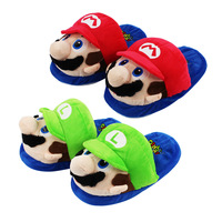 Mario Brothers Cartoon Muster Winter Frauen Herren Hausschuhe