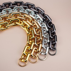 REWIN Wholesale UV Plated Rose Gold Black Silver Plastic Purse Chain Handle for Handbag Big Acrylic ABS Bag Chain for Lady