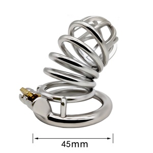 Jaula de Castidad Masculina de Acero Inoxidable Barata, Dispositivo de Bloqueo Plano, Jaula Metálica para Hombre, Juguetes de Bondage SM para Hombre - Product Image 2