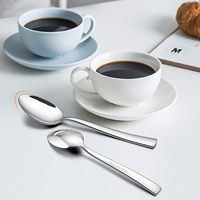 Ensemble de couverts en acier inoxydable 430 avec manche carré, plaqué or, couteau, fourchette, cuillère, faible MOQ, échantillon pour restaurant