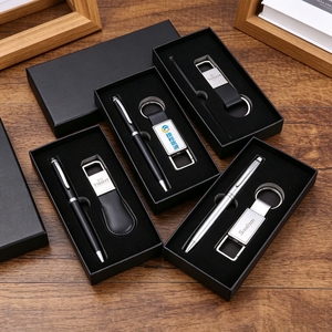 Caja de Regalo Personalizada para Bolígrafos y Llaveros, de Cuero y Metal, para Clientes VIP, Venta Directa de Fábrica, Set de Regalo Corporativo de Lujo, Promocional - Product Image 1