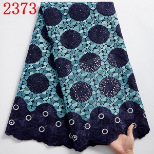 Bordado encaje de algodón suizo <span class=keywords><strong>para</strong></span> vestido de mujer envío gratis encaje de algodón seco <span class=keywords><strong>tela</strong></span> de encaje de Nigeria 2373 - Product Image 4