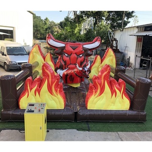 Loco paseo eléctrico Raging Bull inflable mecánico Bull Rodeo con ojos rojos y efecto humo - Product Image 6