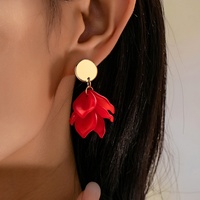 Anting-anting resin akrilik wanita motif bunga musim panas yang cantik, elegan, dan modis.