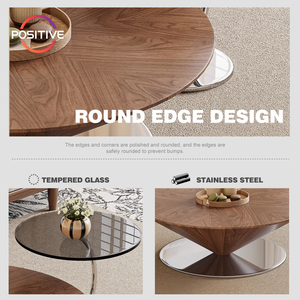 Soucoupe volante moderne <span class=keywords><strong>Table</strong></span> à thé en bois massif lumière luxe petit ménage salon grande combinaison ronde <span class=keywords><strong>Table</strong></span> <span class=keywords><strong>basse</strong></span> ZEM-570 - Product Image 3