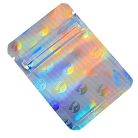 Sachet refermable personnalisé anti-enfants Doypack 3.5g 7g 14g Holographique pour bonbons, pochette Mylar Ziplock à fond plat