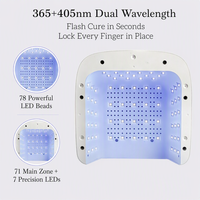2026 Neue Dual-Zonen-Sensor UV Schnellhärtende LED-Nagelkunstlampe 78 LEDs Professionell für Salon und Heimgebrauch mit 4 Timer-Einstellungen und LCD