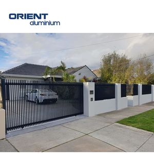 Porte d'allée coulissante pivotante automatique en aluminium de meilleure qualité, moderne, conception découpée au <span class=keywords><strong>laser</strong></span>, porte principale étanche l, portes en aluminium - Product Image 4