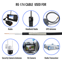Cable Coaxial RG174 de Alto Rendimiento, 50 Ohmios, Baja Pérdida, Conductor de Cobre, Ensamblaje de Pigtail RF para Antena GPS de Coche, Wi-Fi Inalámbrico