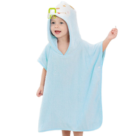 MICHLEY 100% Cotton Knitted Quick-Dry Hooded Bath Robe Kids Cartoon Pattern Soft Absorbent Baby Towel Bathroom Bedroom