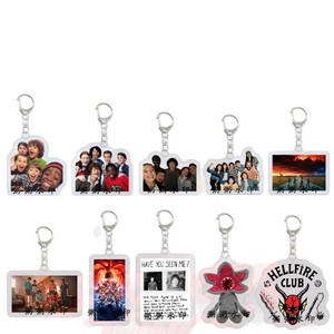 Porte-clés en acrylique transparent <span class=keywords><strong>Stranger</strong></span> <span class=keywords><strong>Things</strong></span>, pendentif Eddie du club Hellfire de <span class=keywords><strong>Stranger</strong></span> <span class=keywords><strong>Things</strong></span> - Product Image 1