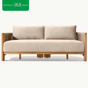 Divano da Esterno <span class=keywords><strong>in</strong></span> <span class=keywords><strong>Legno</strong></span> Teak Moderno Resistente alle Intemperie <span class=keywords><strong>per</strong></span> Villa di Lusso, Cortile, Giardino e Terrazza - Product Image 2