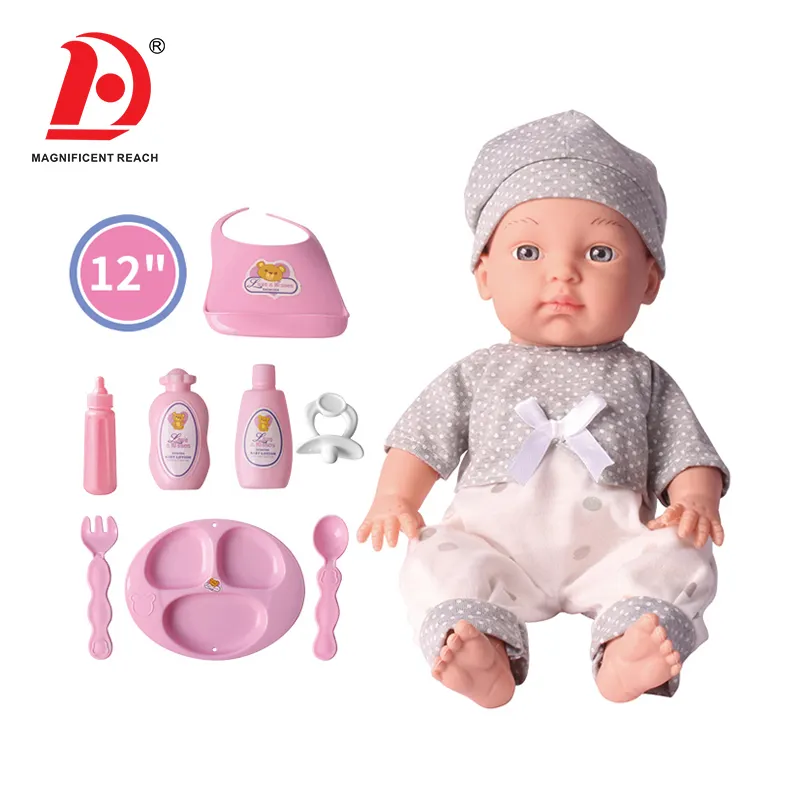 HUADA 2023 kits de jouets pour enfants réalistes avec mamelon IC poupées en silicone de 12 pouces pour petit bébé garçon Reborn pour enfants
