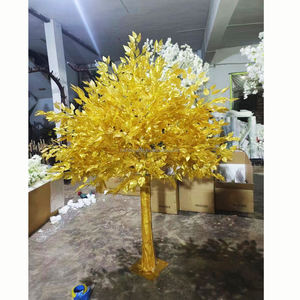 Grand pêcher artificiel au sol LED cerisier arbre doré décoratif pour la décoration d'exposition d'hôtel de mariage - Product Image 2