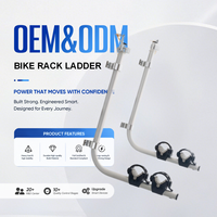 Support de vélo extérieur en aluminium OEM pour caravane, finition oxydée argentée, capacité de charge 50 LBS, support de rangement pour vélos