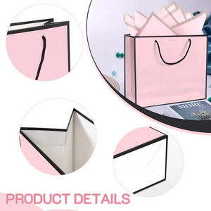 Bolsas de Regalo de Papel Rosa con Logotipo Personalizado para Ropa, Bolsas de Compra Biodegradables con Logotipo Personalizado para Empaque - Product Image 2