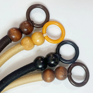 อุปกรณ์ตกแต่งกระเป๋าไม้หลากสี  ลูกปัดไม้ DIY  สายไนลอน  หูหิ้วไม้สำหรับทำสายกระเป๋า - Product Image 4