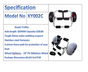 <span class=keywords><strong>Chariot</strong></span> pour kayaks et canoës canadiens d'extérieur, cadre en aluminium de qualité marine, axe en acier inoxydable, capacité de 300 lb - Product Image 6