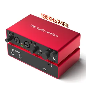 192KHz Profesional XLR Micrófono de Audio Mezclador Estudio Grabación Interfaz de audio USB Tarjeta de sonido