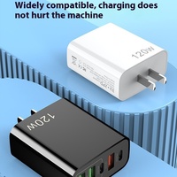 Cargador Eléctrico Inteligente de Carga Rápida Multi-Puerto de 120W, Compatible con Android PD 3.0, Estándar de Enchufe Europeo para Teléfonos Móviles, en Caja