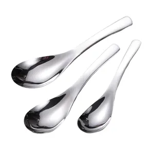 Cuchara redonda de acero inoxidable Earl de 3 tamaños de alta calidad, precio barato, cucharas de sopa de acero inoxidable
