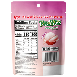 Caramelle Gommose Pelabili Amos Peelerz Gusto Originale di Litchi - Product Image 6