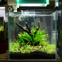Aquarium assemblé 100% nouveau bloc de construction, réservoir de poissons avec Table éclairée par LED, Aquariums et accessoires en verre éco-responsable de 5l