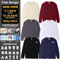 T-shirt oversize à manches longues en coton lourd de qualité supérieure 240 GSM avec revers côtelés, impression personnalisée, streetwear pour hommes