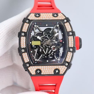 Montre mécanique <span class=keywords><strong>de</strong></span> luxe pour homme, forme <span class=keywords><strong>tonneau</strong></span>, avec cadran ajouré et lunette incrustée <span class=keywords><strong>de</strong></span> diamants, design tendance, décontractée, avec éclairage nocturne - Product Image 2