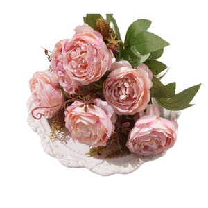 Fleur artificielle de pivoine à 7 têtes en soie imperméable pour décoration de mariage et de maison - Product Image 5