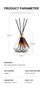 Difusor de aceites esenciales de diseño lujoso y único para decoración del hogar, difusor de fragancia para el hogar con varillas de 100 ml - Product Image 6