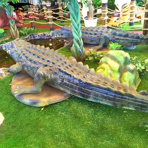 Statues de crocodile d'animaux réalistes de parc zoologique Crocodile animatronique grandeur nature